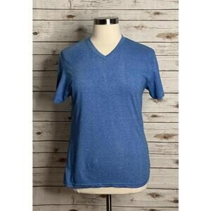 Alphabeta marled blue V-neck cotton-blend short sleeve t-shirt Size Large